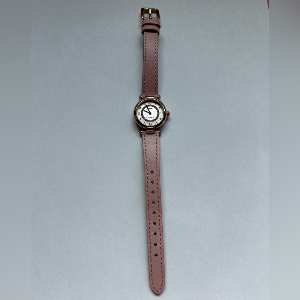 Coach Rose Gold Watch with Pink leather Strap